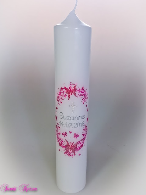 Taufkerze /Kommunionkerze "mit Ranken" lang in der Farbe weiß  für nur 45,00 €