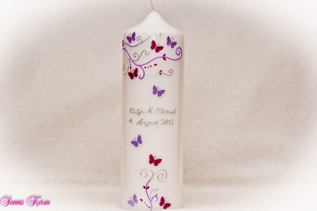 Hochzeitskerze "S&P" ohne Kreuz