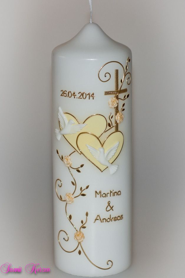 Hochzeitskerze "romantisch" mit Blättern für nur  33,00 €