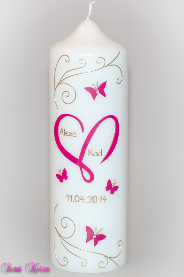 Hochzeitskerze Herz und Schmetterlingsranken für nur 20,00 €