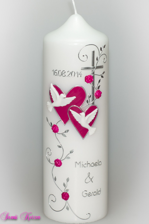 Hochzeitskerze "romantisch" mit Blättern für nur  33,00 €