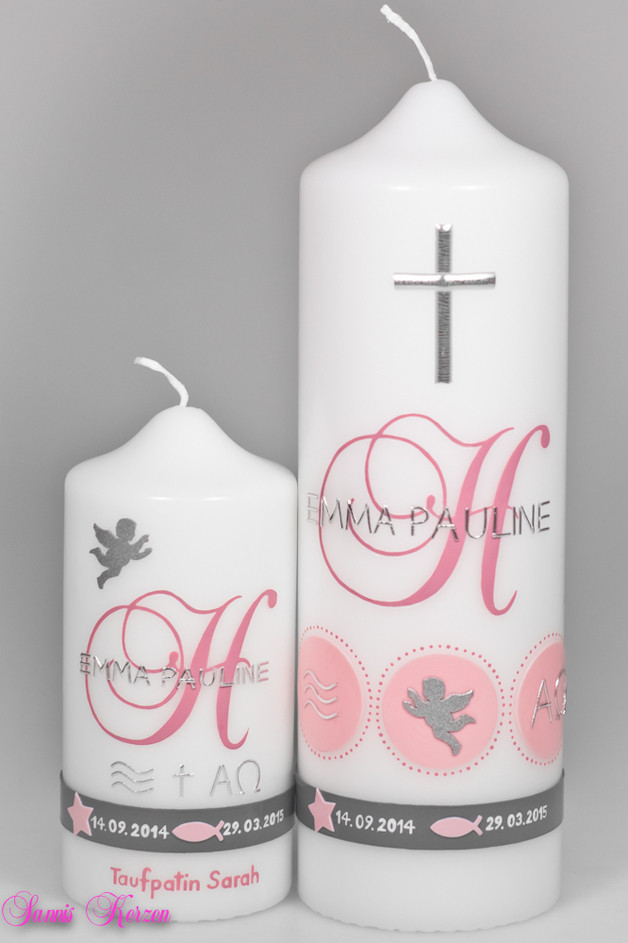 Taufkerze Monogramm mit Zeichen für nur  39,00 €