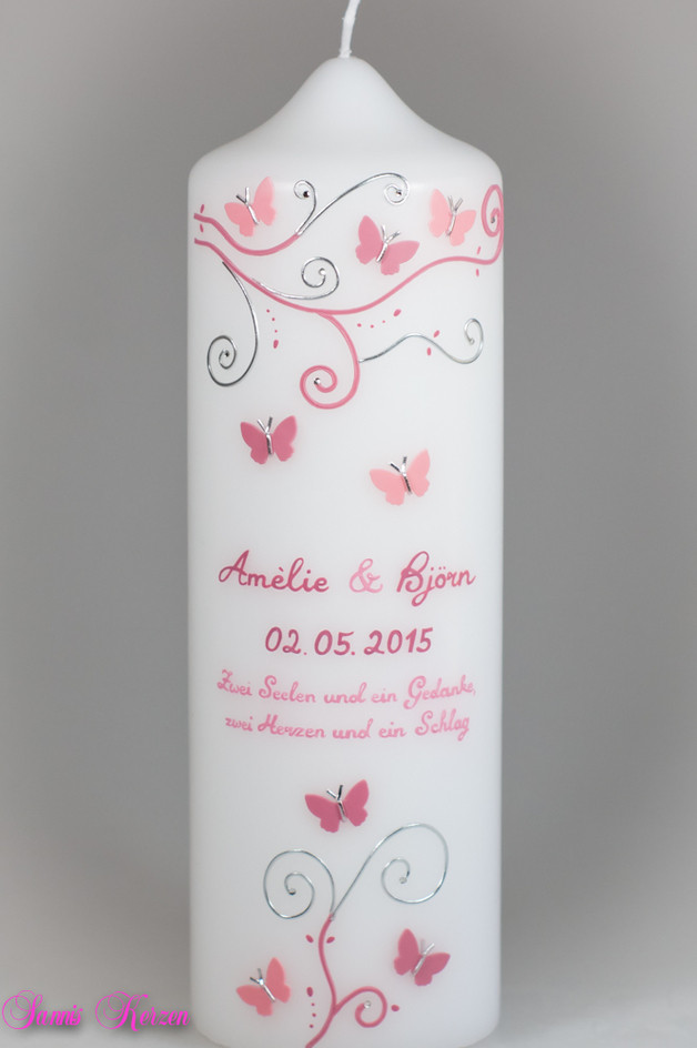 Hochzeitskerze "S&P" mit Trauspruch