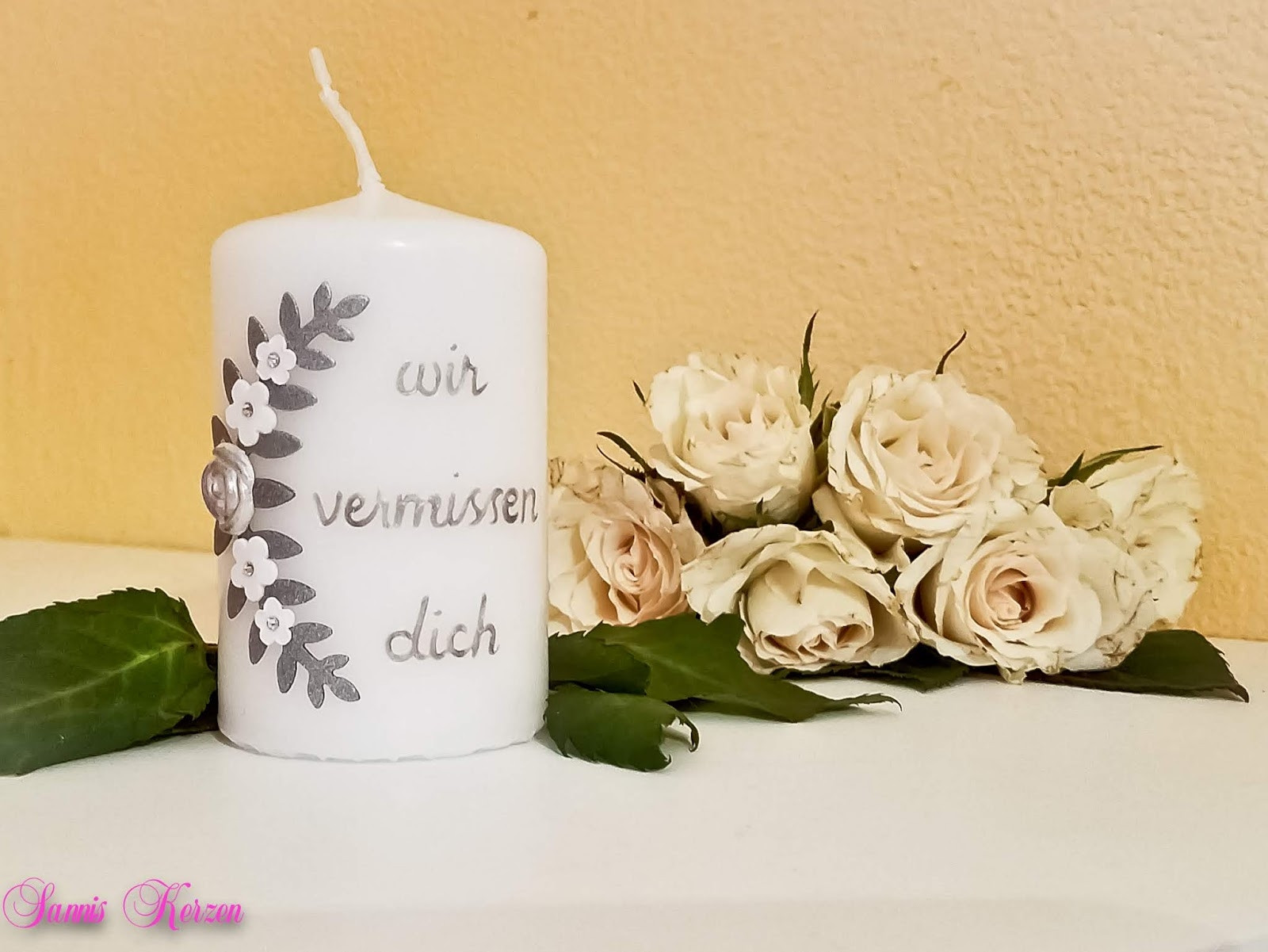 kleine Gedenkkerze mit Spruch für nur  9,90 €