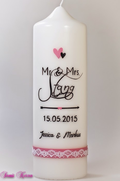 Hochzeitskerze Mr&Mrs