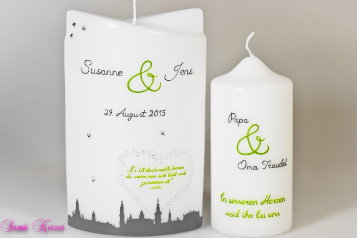Hochzeitskerze München mit Spruch