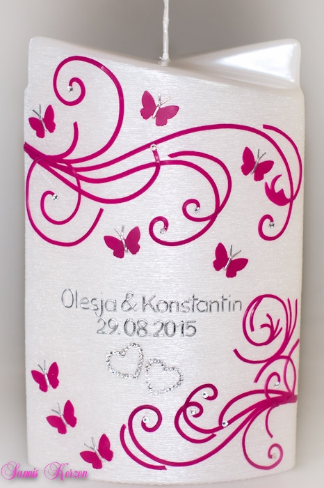 Hochzeitskerze "Ranken" doppelt oval abg.