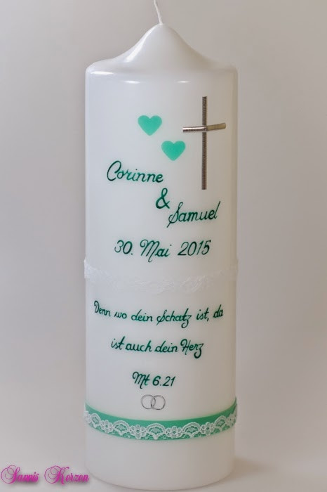Hochzeitskerze "Schlicht mit Spitze" in der Farbe weiß  für nur 37,00 €