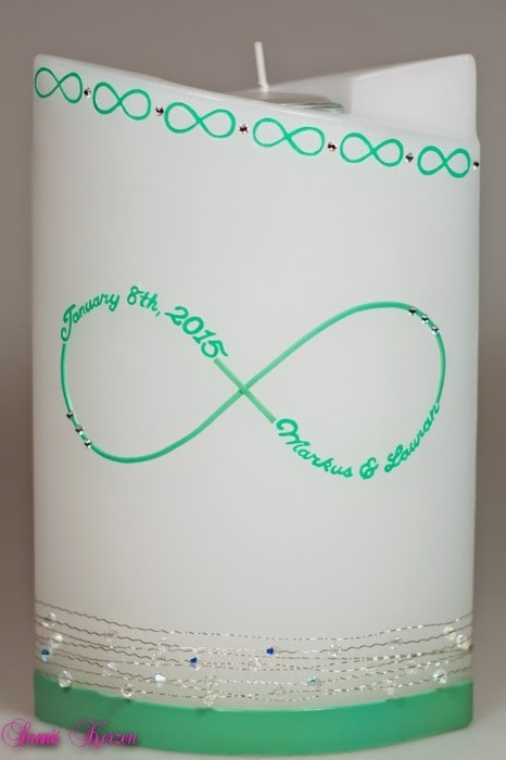 Hochzeitskerze "Unendlichkeit" doppelt oval abg. in der Farbe weiß  für nur 43,00 €