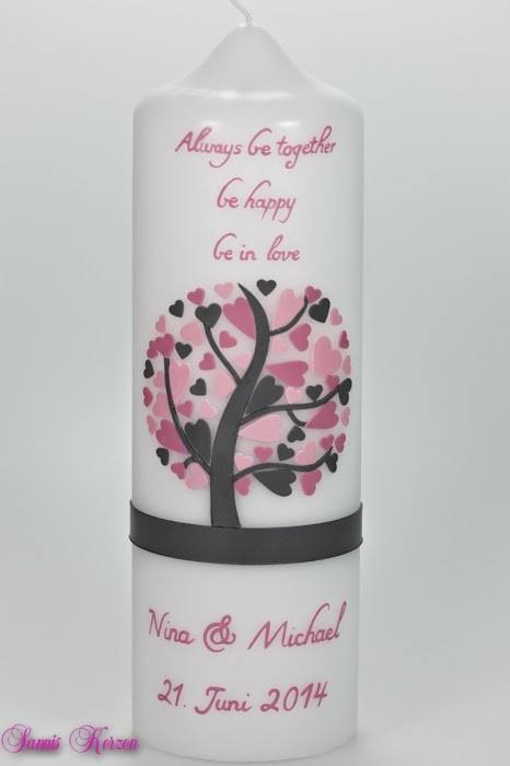 HOCHZEITSKERZE HERZBAUM MIT SPRUCH in der Farbe weiß  für nur 50,86 €