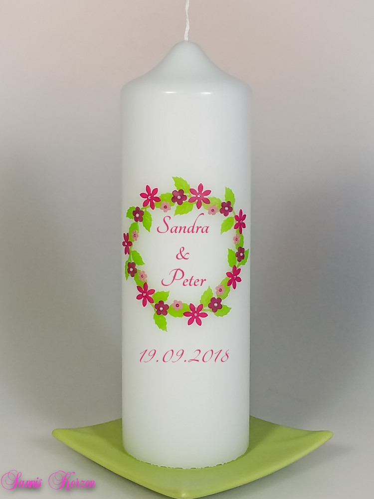 Hochzeitskerze Blütenkranz in der Farbe weiß  für nur  28,30 €
