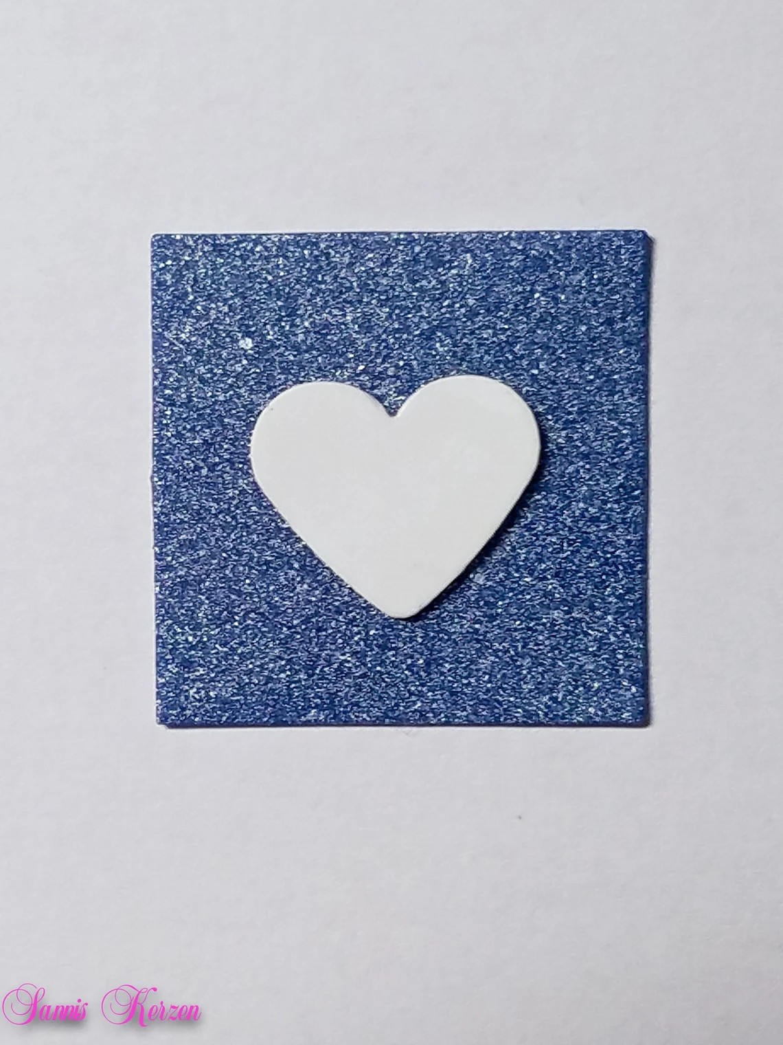 freie Farbwahl Wachs-Quadrat mit Herz für nur  1,66 €