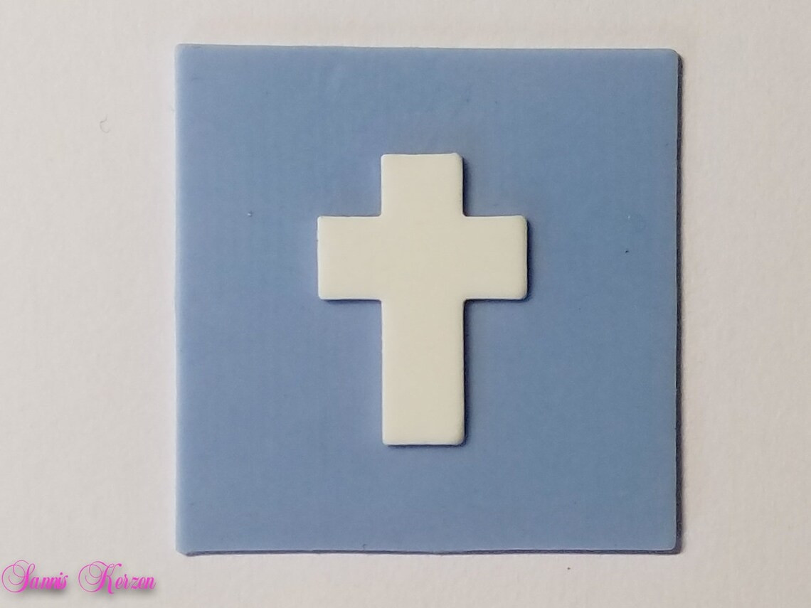 freie Farbwahl Wachs-Quadrat mit Kreuz