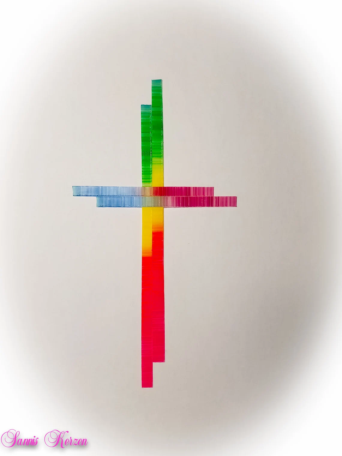 großes Wachs Regenbogen Kreuz für nur 1,30 €