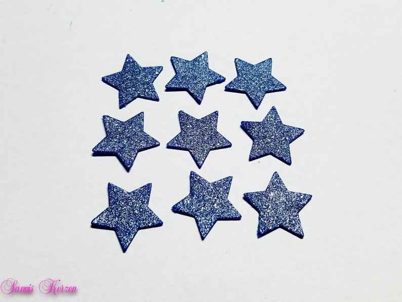 Wachs-Sterne dunkelblau-silber Glitter für nur 1,79 €