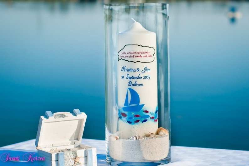 Hochzeitskerze Strandhochzeit in der Farbe weiß  für nur  49,50 €