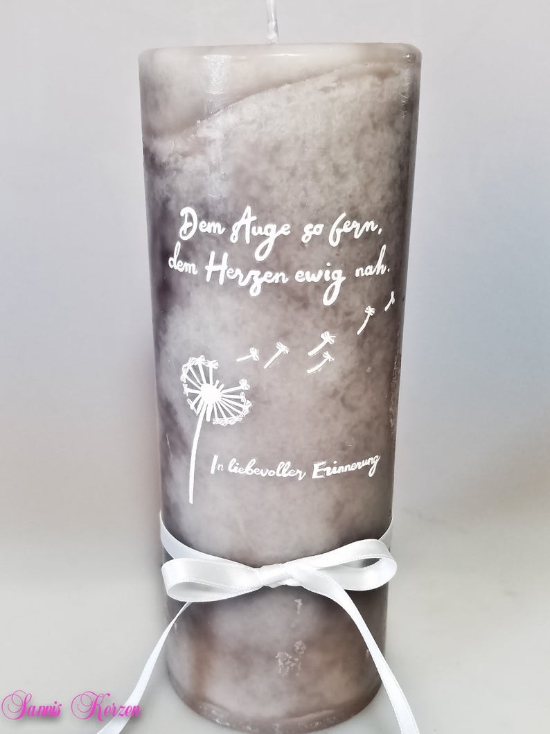 Hochzeit Gedenkkerze für Verstorbene "Pusteblume"