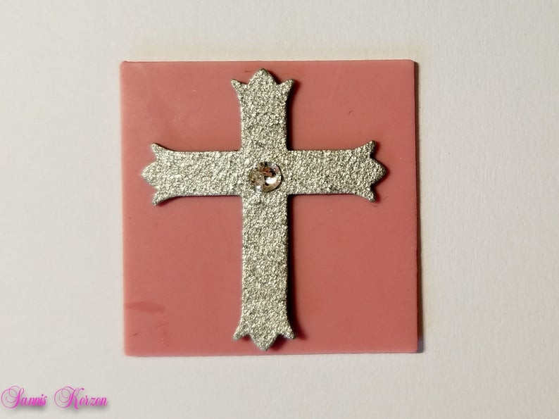 freie Farbwahl Wachs-Quadrat mit Kreuz und Strassstein für nur 1,86 €