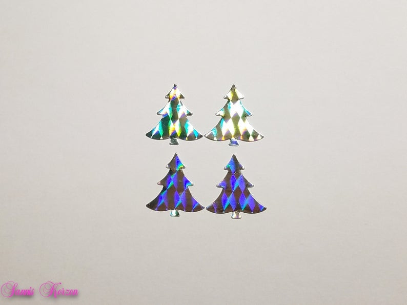 Wachs-Bäume silber glitzernd Metallic