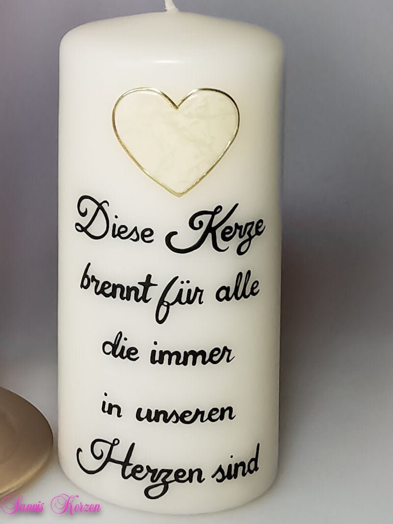 Hochzeit Gedenkkerze für Verstorbene "Herz"