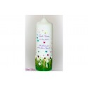 Taufkerze Frühlingswiese mit Spruch in der Farbe weiß  für nur  55,00 €