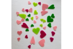 freie Farbwahl 40 Wachs-Herzen 5 Farben Mix