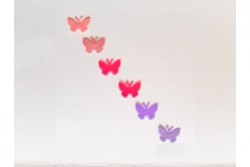 Mädchenfarben 6 Wachs-Schmetterlinge klein