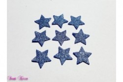 Wachs-Sterne dunkelblau-silber Glitter