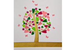 Wachs-Herzbaum mit Blüten und Schmetterlingen
