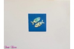 freie Farbwahl Wachs-Quadrat mit Fische