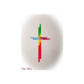 großes Wachs Regenbogen Kreuz