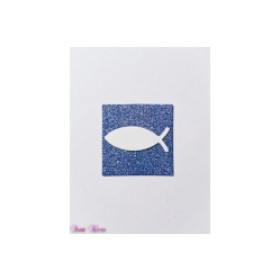 freie Farbwahl Wachs-Quadrat mit Fisch