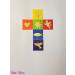 Wachs Regenbogen Kreuz mit Symbolen
